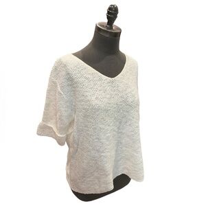 Native Sun Cotton Crocheted Short Sleeve Sweater Medium